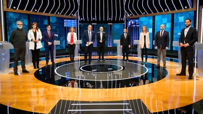 Los candidatos de ERC, JxCat y CUP se niegan a hablar en castellano en el debate de TVE