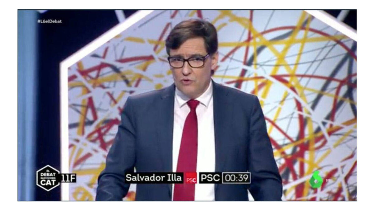 (VÍDEO) Los candidatos exigen que Illa se ponga la mascarilla en el último debate por «si es positivo»