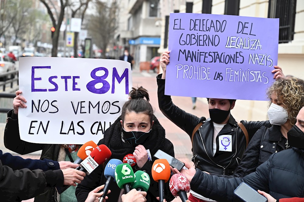 Los sindicatos y asociaciones feministas recurren la prohibición de manifestarse el 8M en Madrid