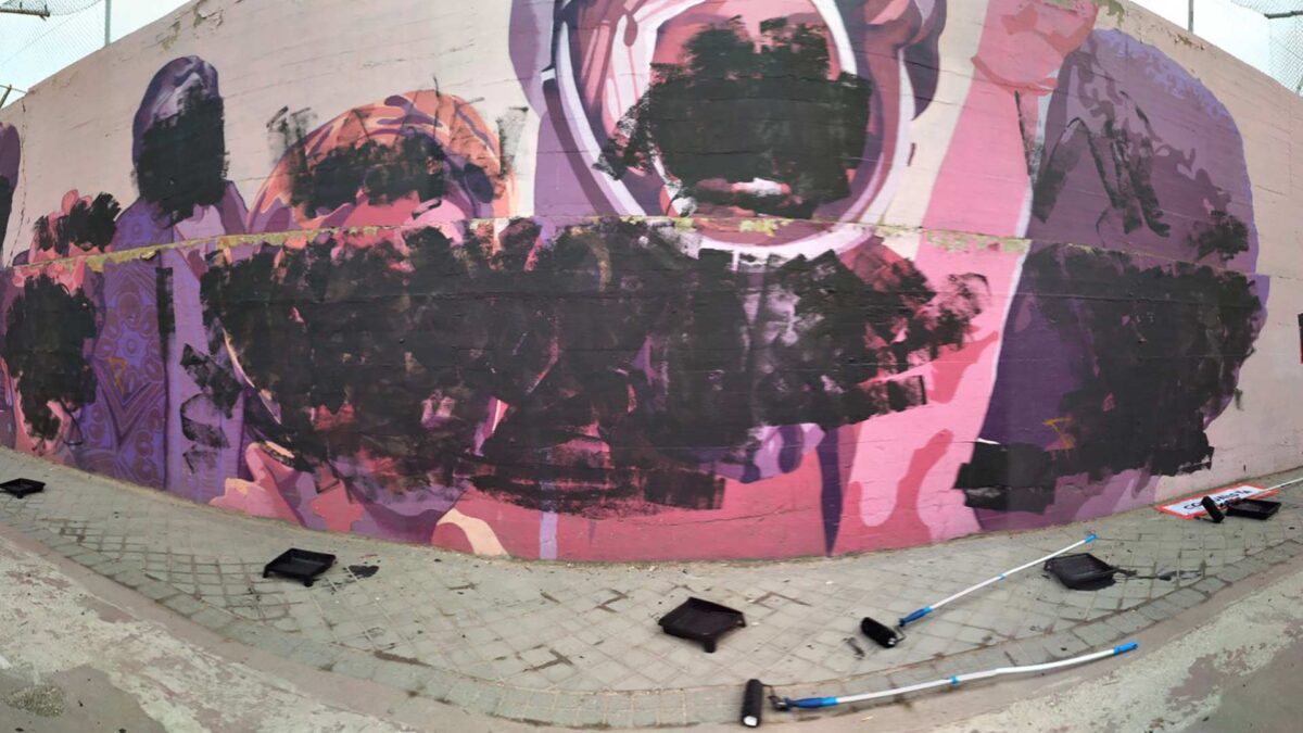 El mural feminista de Ciudad Lineal, en Madrid, amanece vandalizado