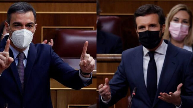 Duro enfrentamiento entre Sánchez y Casado en el Congreso tras el terremoto político