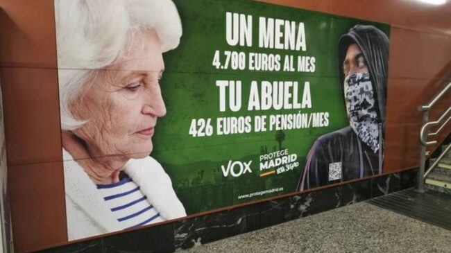 El juez rechaza retirar el cartel electoral de Vox sobre los menores extranjeros
