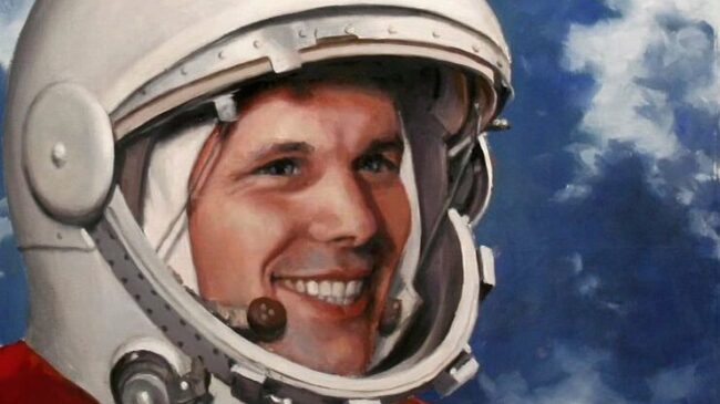 Augusto Ferrer-Dalmau pinta un cuadro del astronauta Yuri Gagarin para la embajada rusa en España