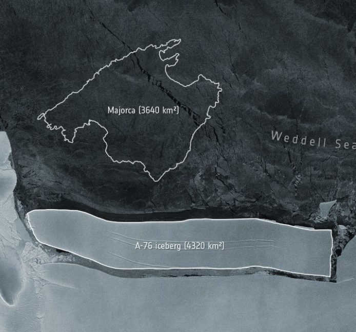 Un iceberg del tamaño de Mallorca se desprende de la Antártida