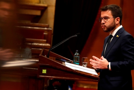 Pere Aragonès se compromete en su investidura a «culminar la independencia»