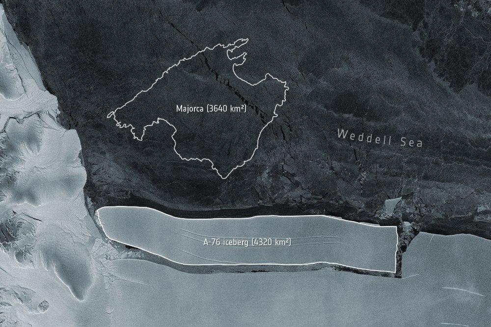 Un iceberg del tamaño de Mallorca se desprende de la Antártida