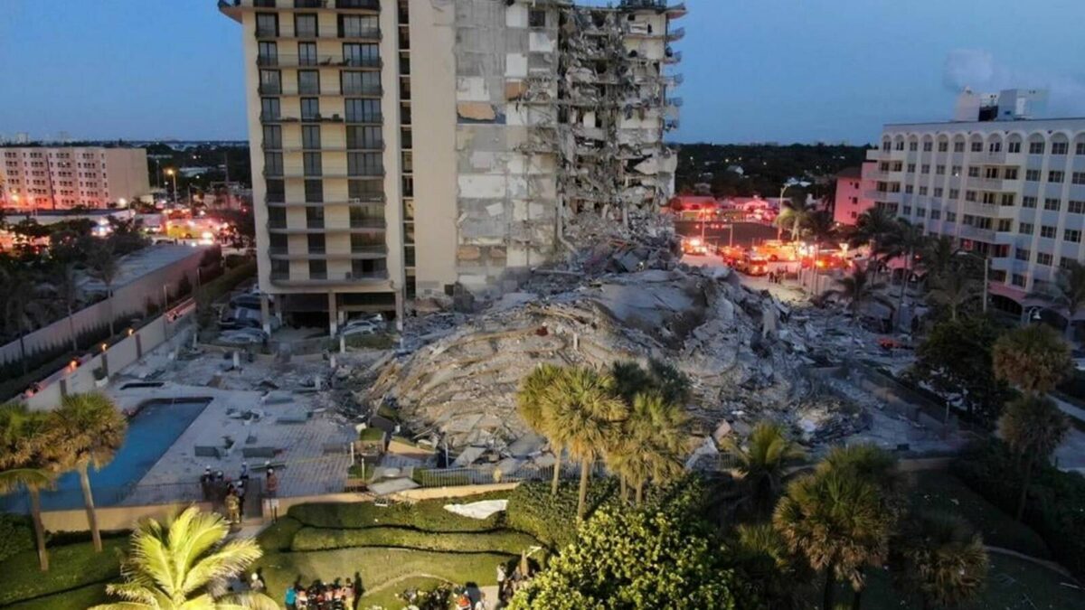 Las autoridades de Miami continúan trabajando en el edificio derrumbado mientras lidian con el mal tiempo