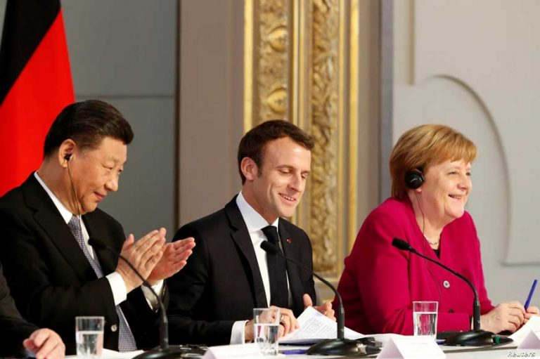 Merkel y Macron abordan con Xi la situación de las relaciones UE-China