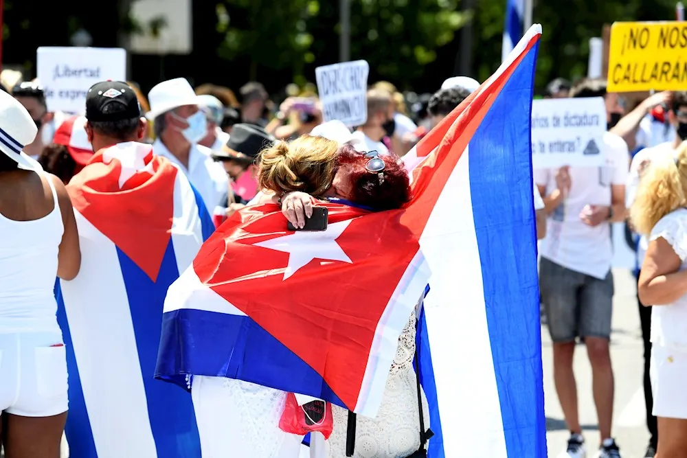 El exilio cubano marcha en Madrid en apoyo a las protestas en la isla