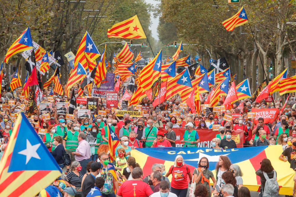 El independentismo congrega a unas 3.000 personas para conmemorar el 3-O