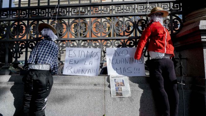 El sector de frutas y hortalizas se moviliza en Madrid para exigir medidas contra la crisis de precios