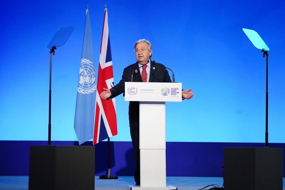 El secretario general de la ONU lamenta la falta de voluntad política en la COP26: «Sé que muchos están decepcionados»
