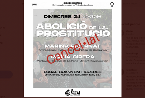 La CUP veta a una abolicionista de un acto contra la prostitución por no ser nacionalista