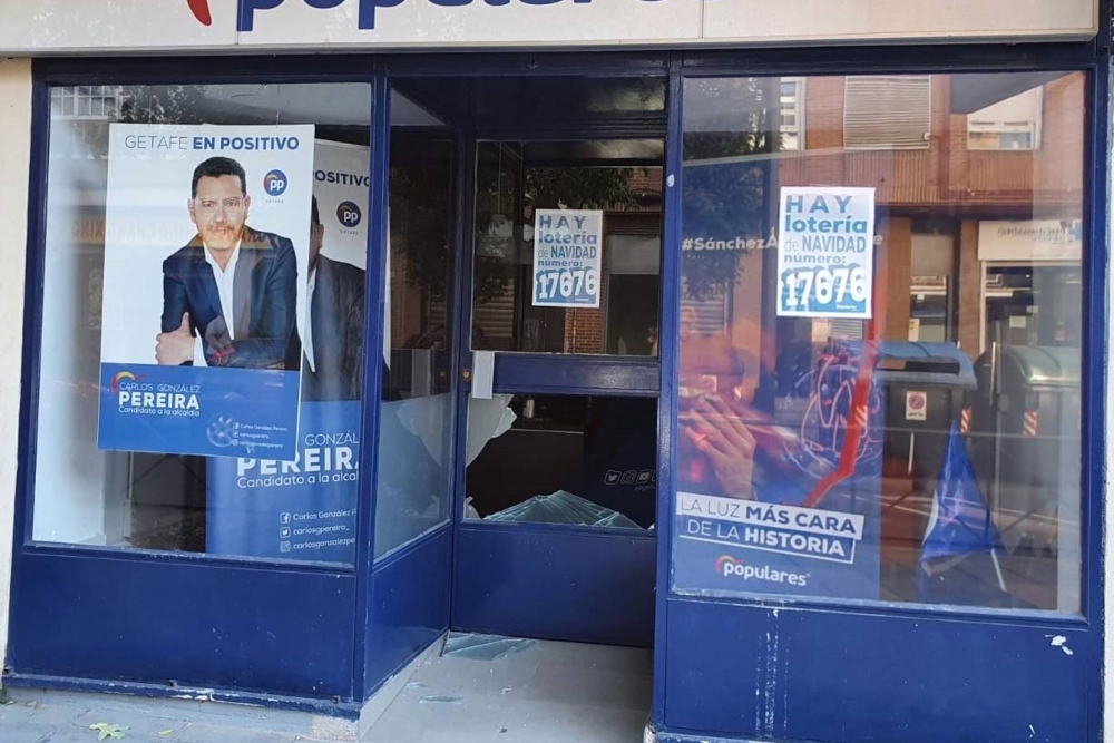 El PP de Getafe denuncia nuevos actos vandálicos contra su sede