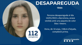 Los Mossos piden ayuda para encontrar a una menor de 16 años desaparecida en Barcelona