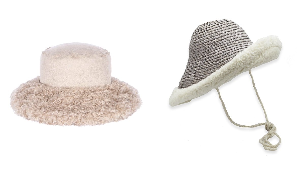 Sombrero blanco de Offwear y gorro de mimbre de Zahati