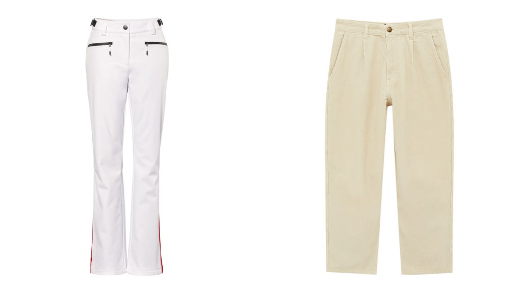 Pantalones blancos ajustados de C&A y pantalón masculino de Pull & Bear