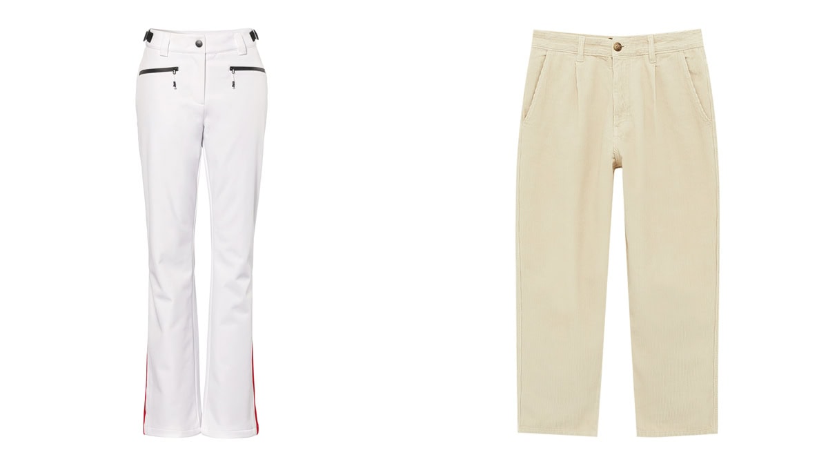 Pantalones blancos ajustados de C&A y pantalón masculino de Pull & Bear