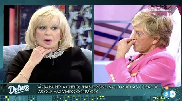 Bárbara y Chelo García-Cortés vivieron un momento de tensión en directo por las afirmaciones de la periodista (Mediaset)