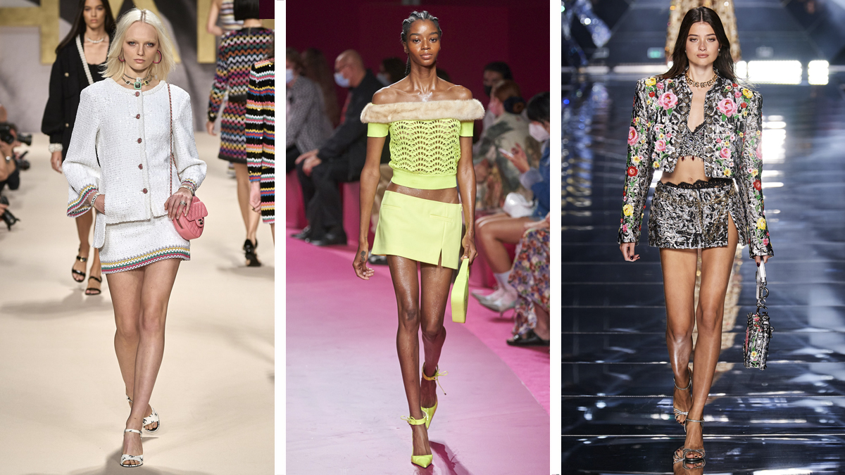 De izquierda a derecha: desfiles de Chanel, Blumarine y Dolce & Gabbana