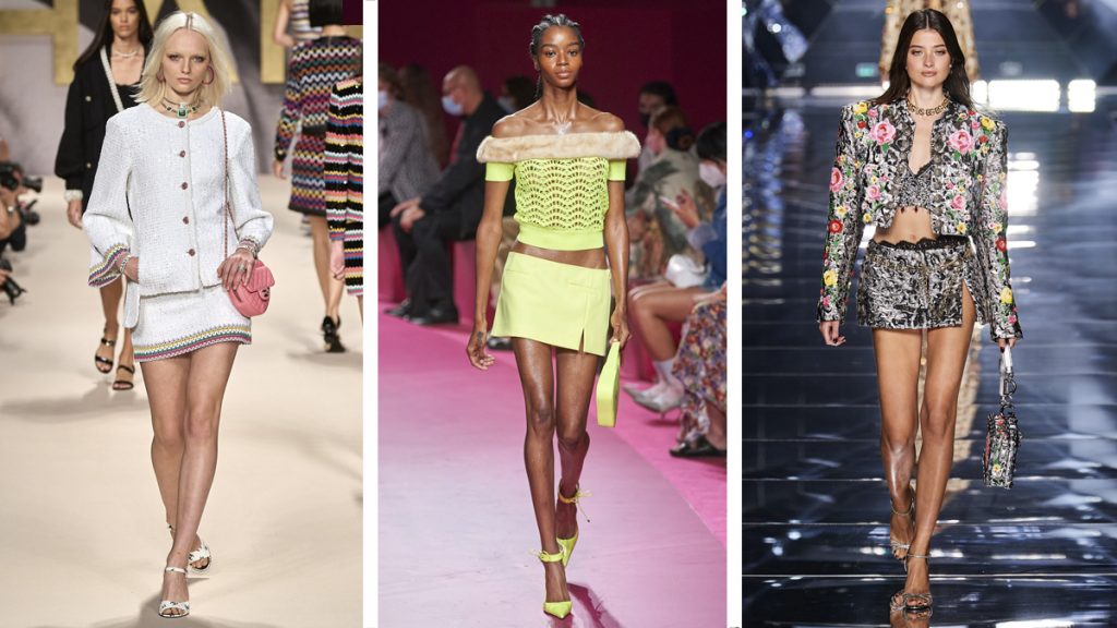 De izquierda a derecha: desfiles de Chanel, Blumarine y Dolce & Gabbana