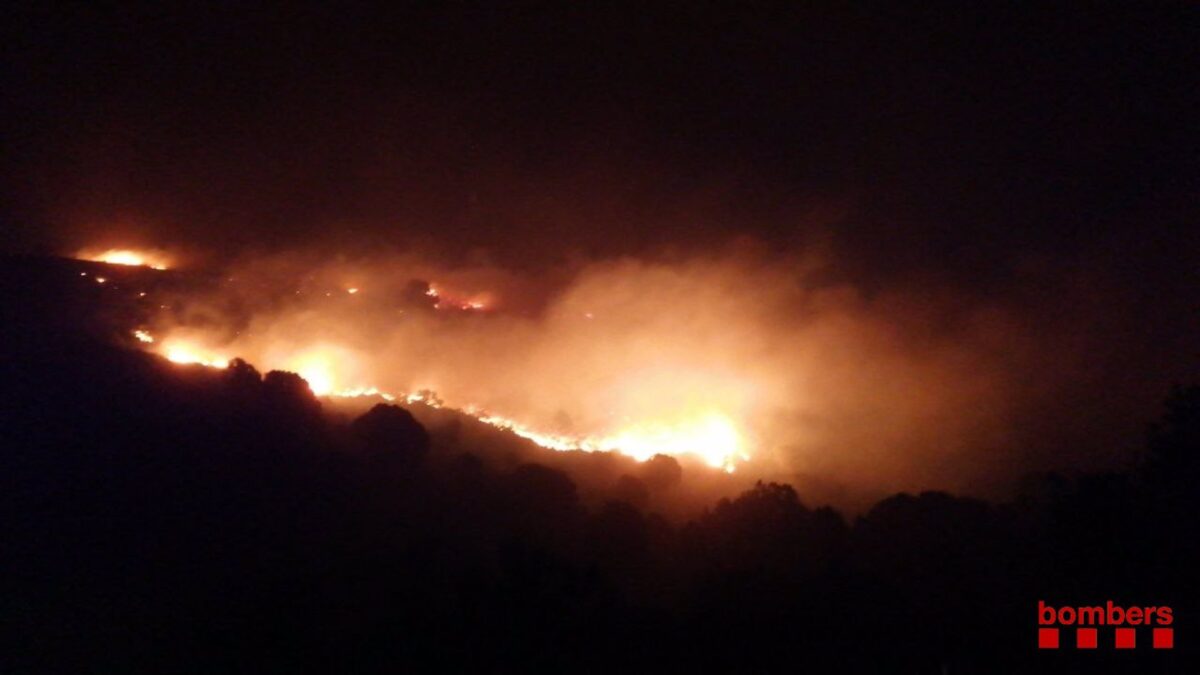 Los Bomberos luchan contra un incendio forestal de 400 hectáreas en Roses (Gerona)