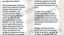 El SMS con el que Podemos arengó a sus diputados antes de la reforma laboral: «Si falla uno, caemos todos»