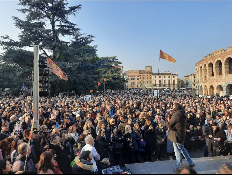 (VÍDEO) Fin de semana de protestas en Verona contra el certificado covid y las medidas impuestas por Draghi