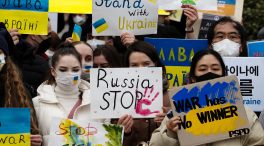 Surcoreanos y ucranianos exigen a Putin su salida del territorio de Ucrania