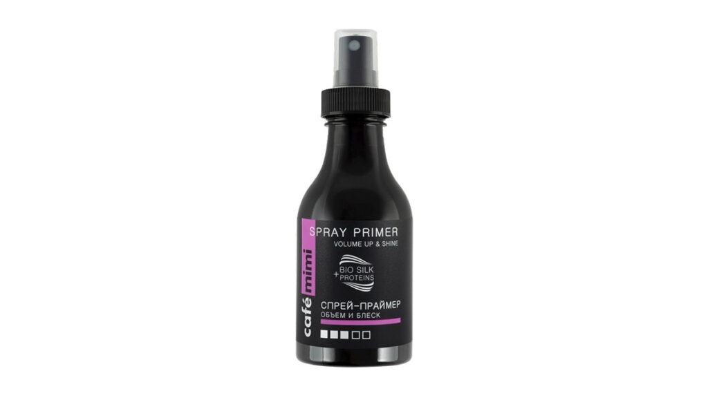 Spray para aportar brillo y volumen al pelo de Café Mimi. PVP: 4.90€ (a la venta en Primor)