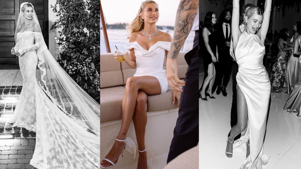 Los tres estilismos elegidos por Hailey Bieber para el día de su boda