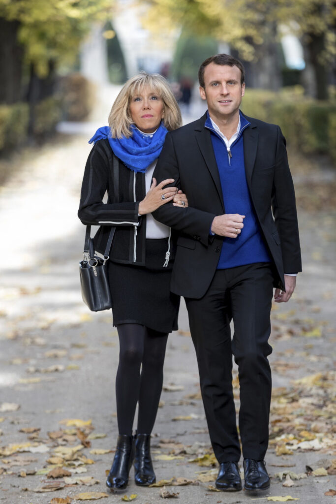 Emmanuel Macron y su esposa Brigitte en 2016