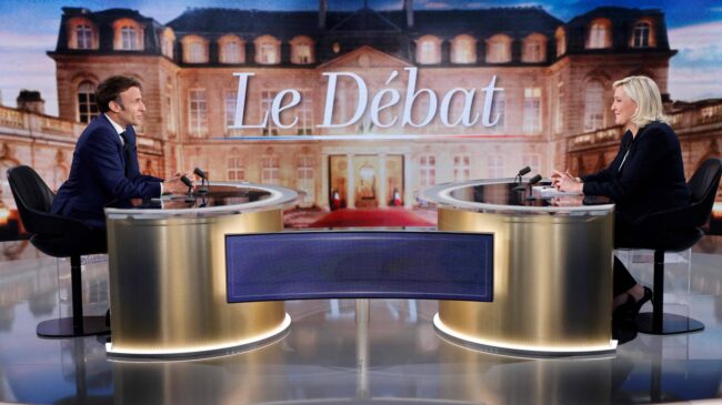 (VÍDEO) Macron y Le Pen chocan en un tenso debate centrado en la guerra, la economía y el futuro de Francia