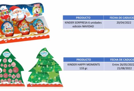 Ferrero retira en España varios lotes de Kinder fabricados en Bélgica por casos de salmonela