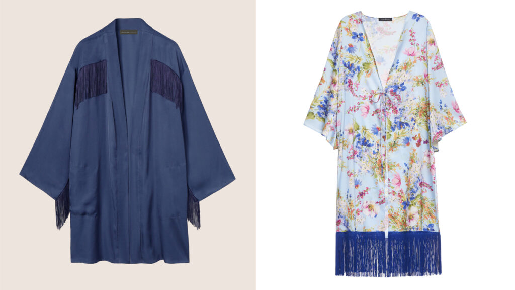 Kimono azul de Elena Miró y diseño estampado de Laura Bernal