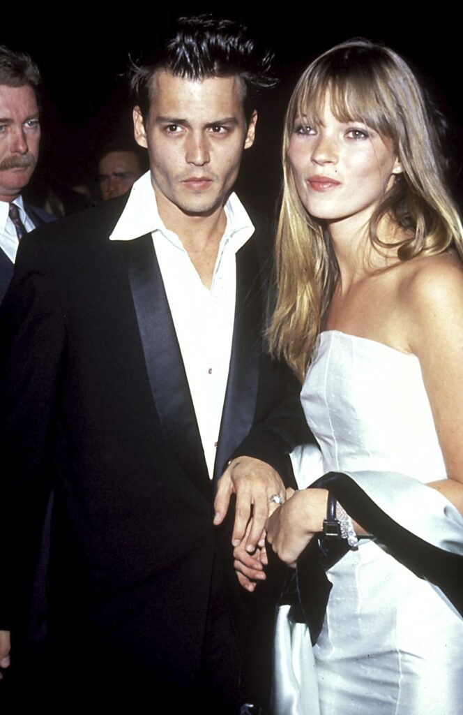 Kate Moss y Johnny Depp en 1995