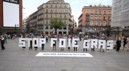 Animalistas se manifiestan contra el foie gras por la alimentación forzada de patos y ocas
