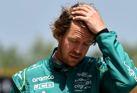 Roban al piloto Sebastian Vettel en Barcelona y él los persigue en patinete