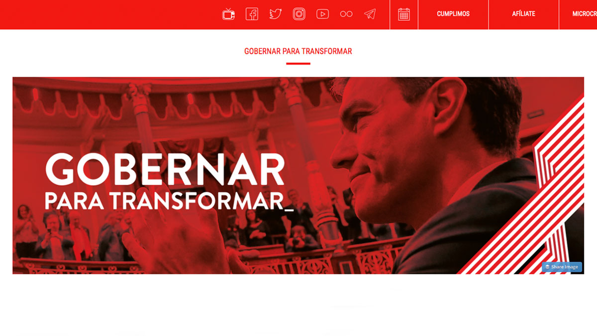El PSOE lanza una web para ‘alabar’ la política de Sánchez tras cuatros años en el poder
