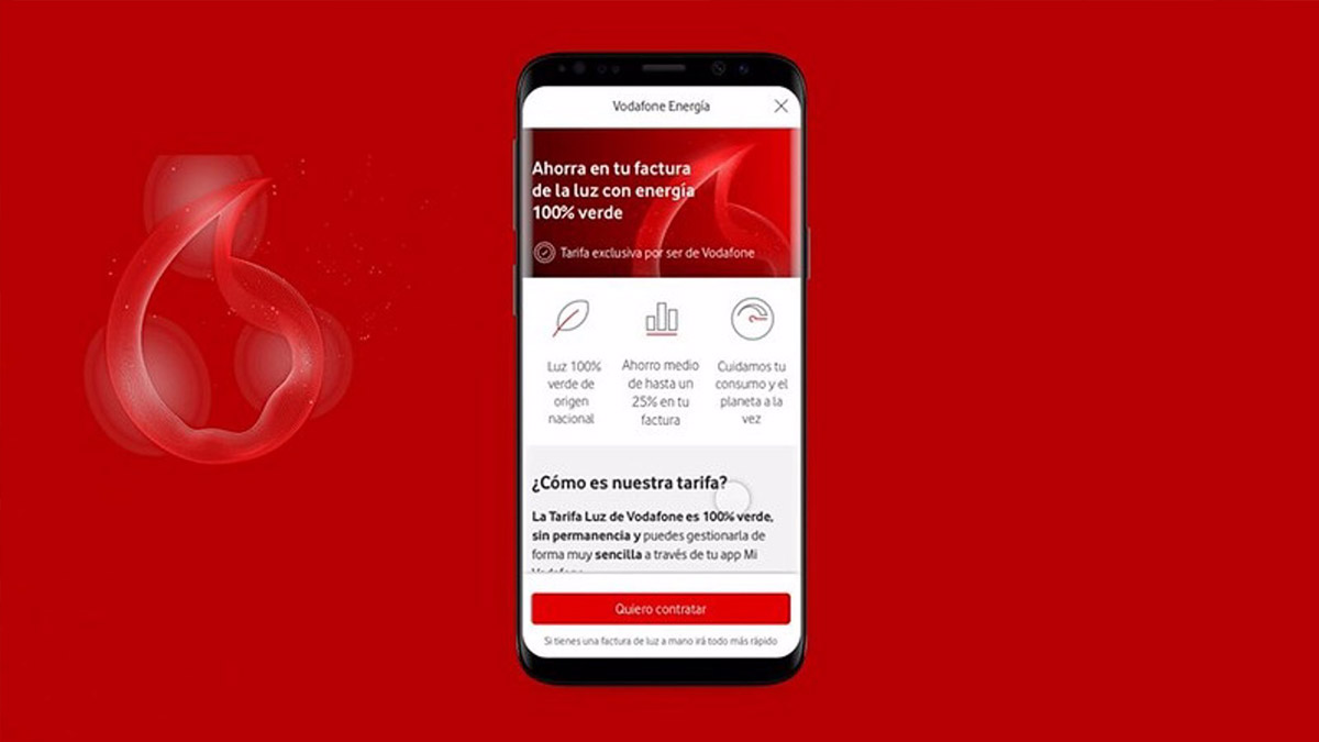 Vodafone comercializará electricidad verde a través de Vodafone Energía
