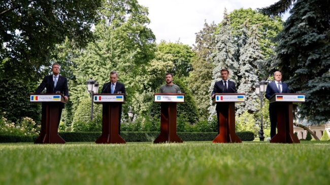 Macron, Scholz y Draghi respaldan en Kiev la candidatura de Ucrania a la Unión Europea