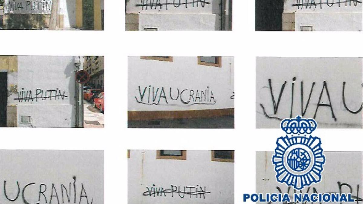 Detenido en Málaga un hombre de 70 años por hacer pintadas a favor de la invasión rusa