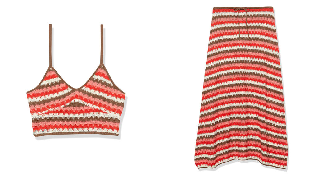 THE DROP (En Amazon Fashion)) Conjunto de top y falda de croché