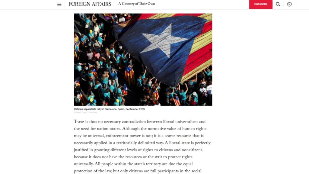 Fukuyama da por supuesto que una Cataluña independiente sería un Estado de Derecho