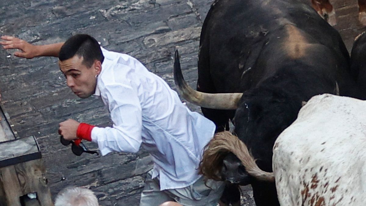 Los toros de La Palmosilla protagonizan un cuarto encierro de los Sanfermines veloz
