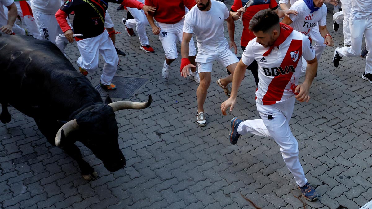 Un toro rezagado alarga el segundo encierro de los Sanfermines a 3:10 minutos