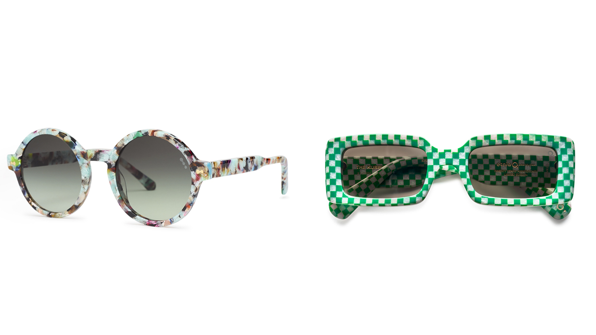 COTTET BCN Gafas redondas estampadas // ETNIA BARCELONA Gafas con estampado de cuadros verdes