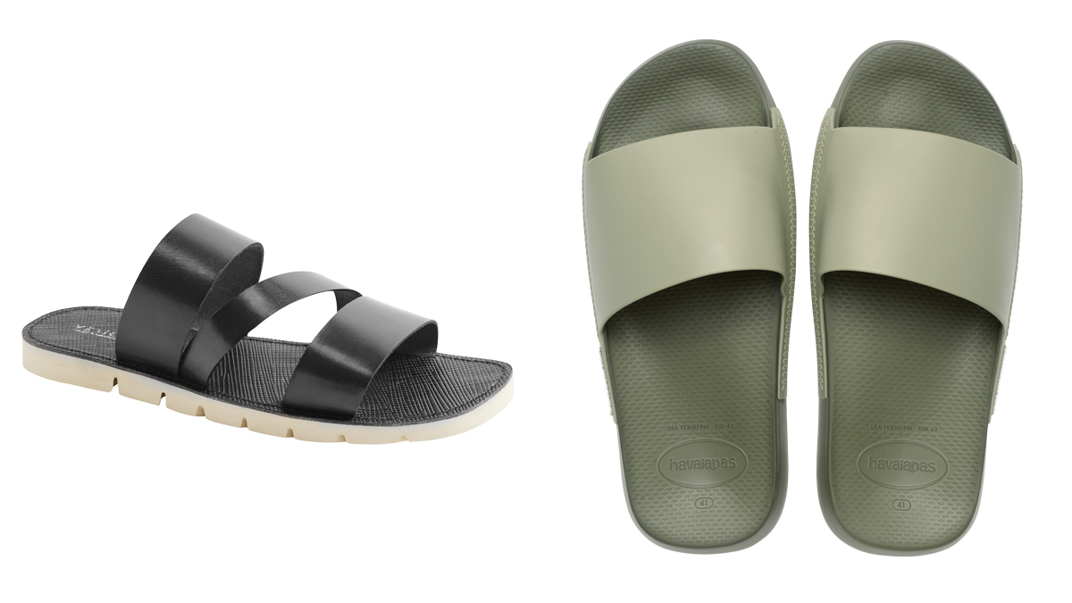 DEICHMANN Sandalia de triple tira // HAVAIANAS Chanclas en verde militar