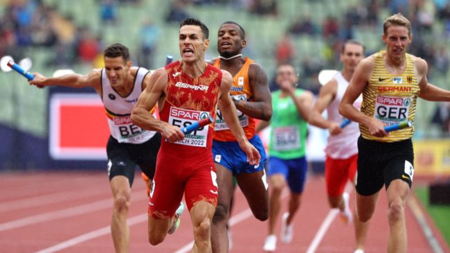 España, cuarta en la final de 4x400 metros lisos en el europeo de atletismo de Múnich