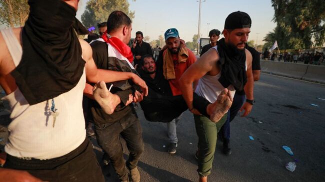 Al menos 35 manifestantes muertos y 250 heridos por los disturbios en las protestas de Bagdad